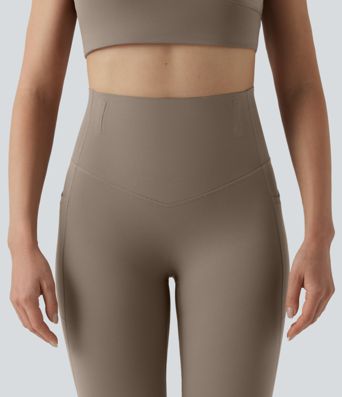 Halara UltraSculpt™ leggings de yoga 7/8 de talle alto, moldeadores, con control del abdomen, banda anti-enrollamiento que evita que se suban y con bolsillos