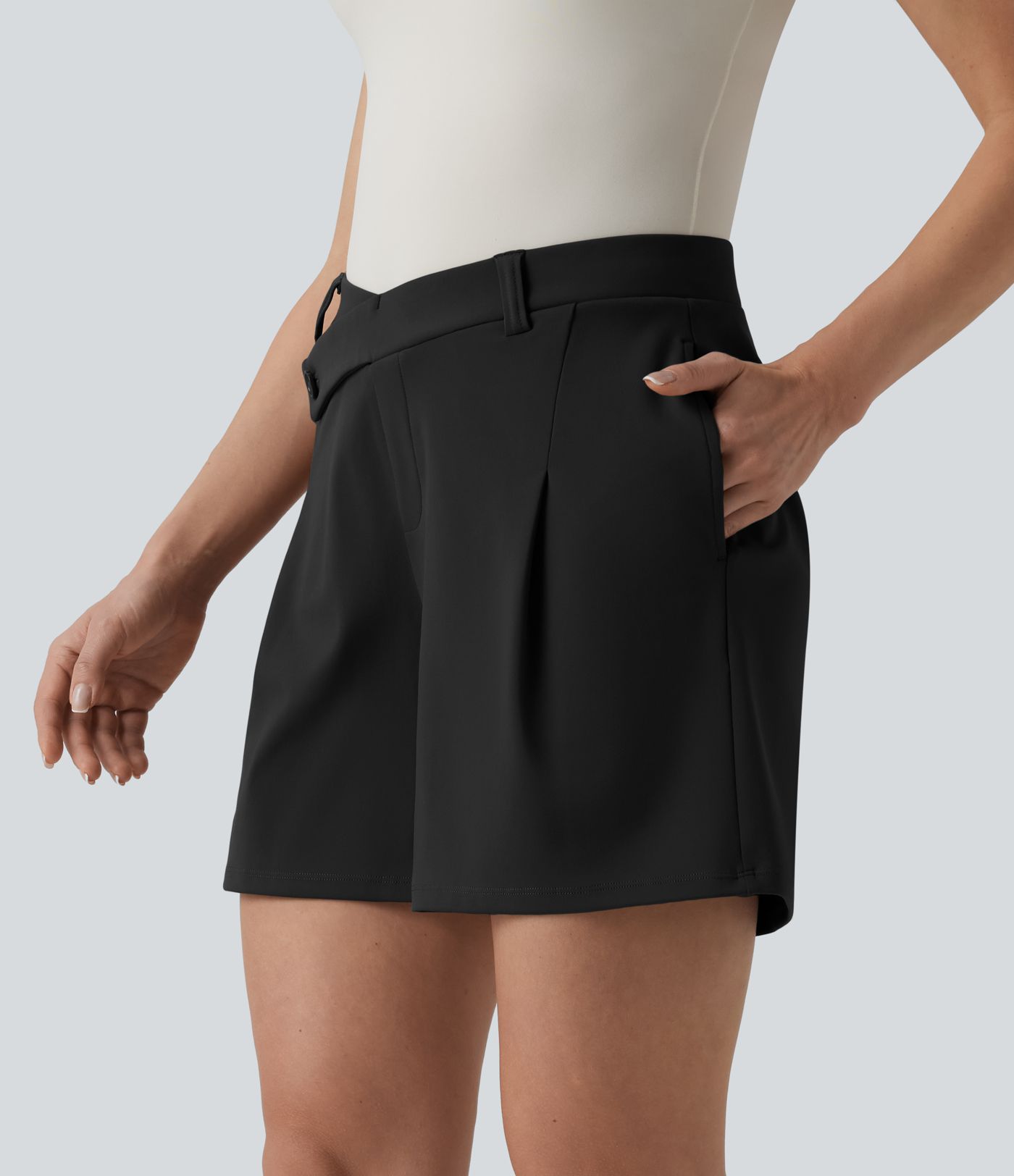 Short tailleur DayStretch mi-taille asymétrique 12,5 cm avec poches