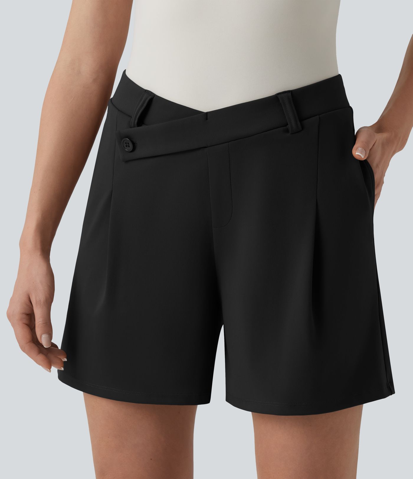 Short tailleur DayStretch mi-taille asymétrique 12,5 cm avec poches