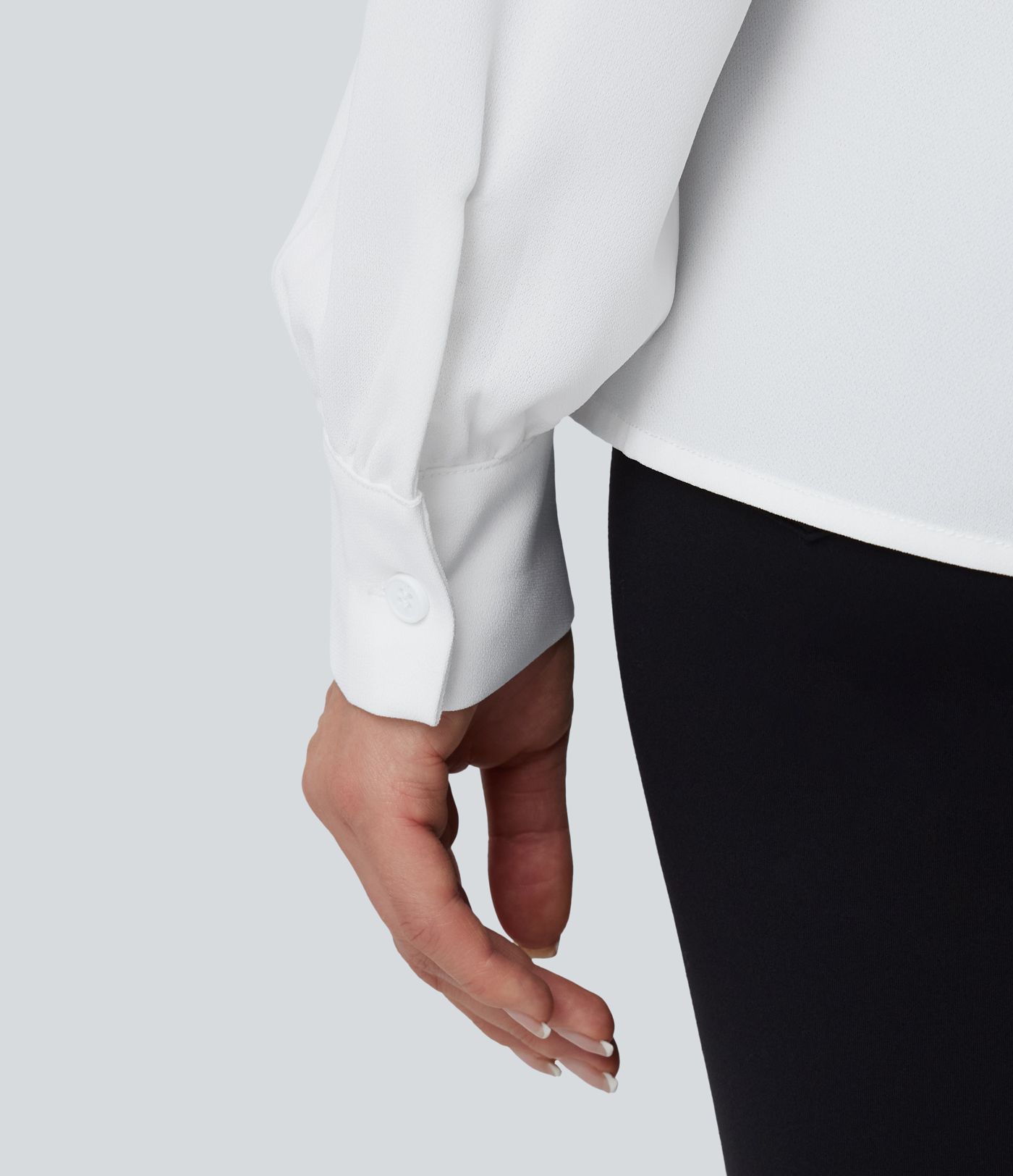 V-neck Long Sleeve Button Fly Relaxed Work Shirt