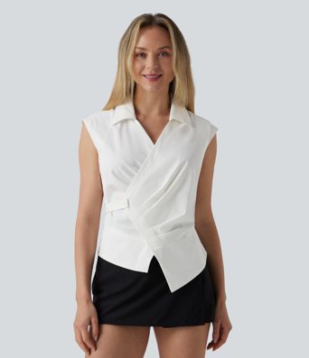 Sleeveless Wrapped Work Shirt