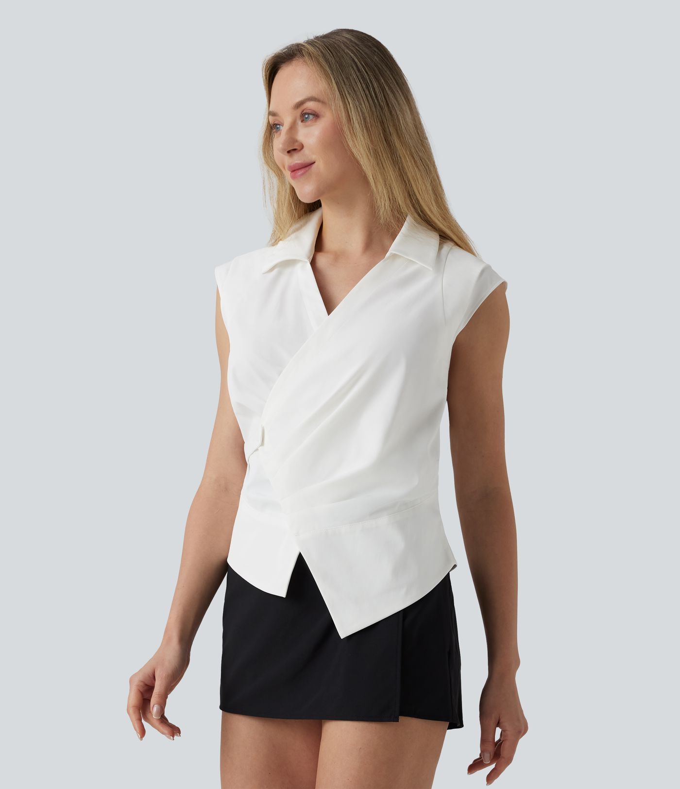 Sleeveless Wrapped Work Shirt Sleeveless Wrapped Work Shirt