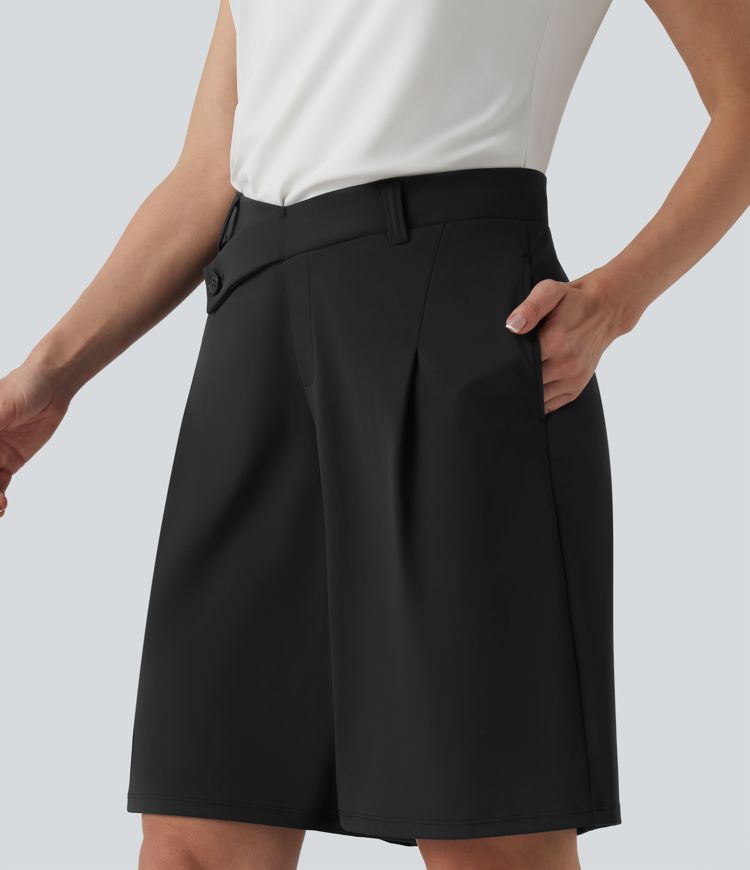 Short tailleur DayStretch mi-taille asymétrique 25 cm avec poches