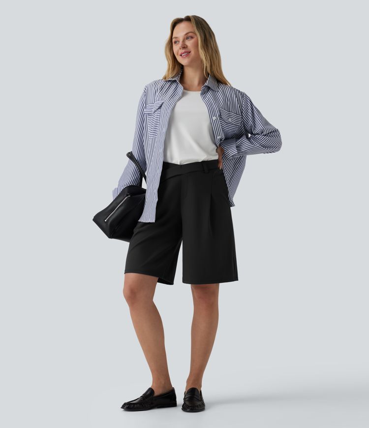 Short tailleur DayStretch mi-taille asymétrique 25 cm avec poches