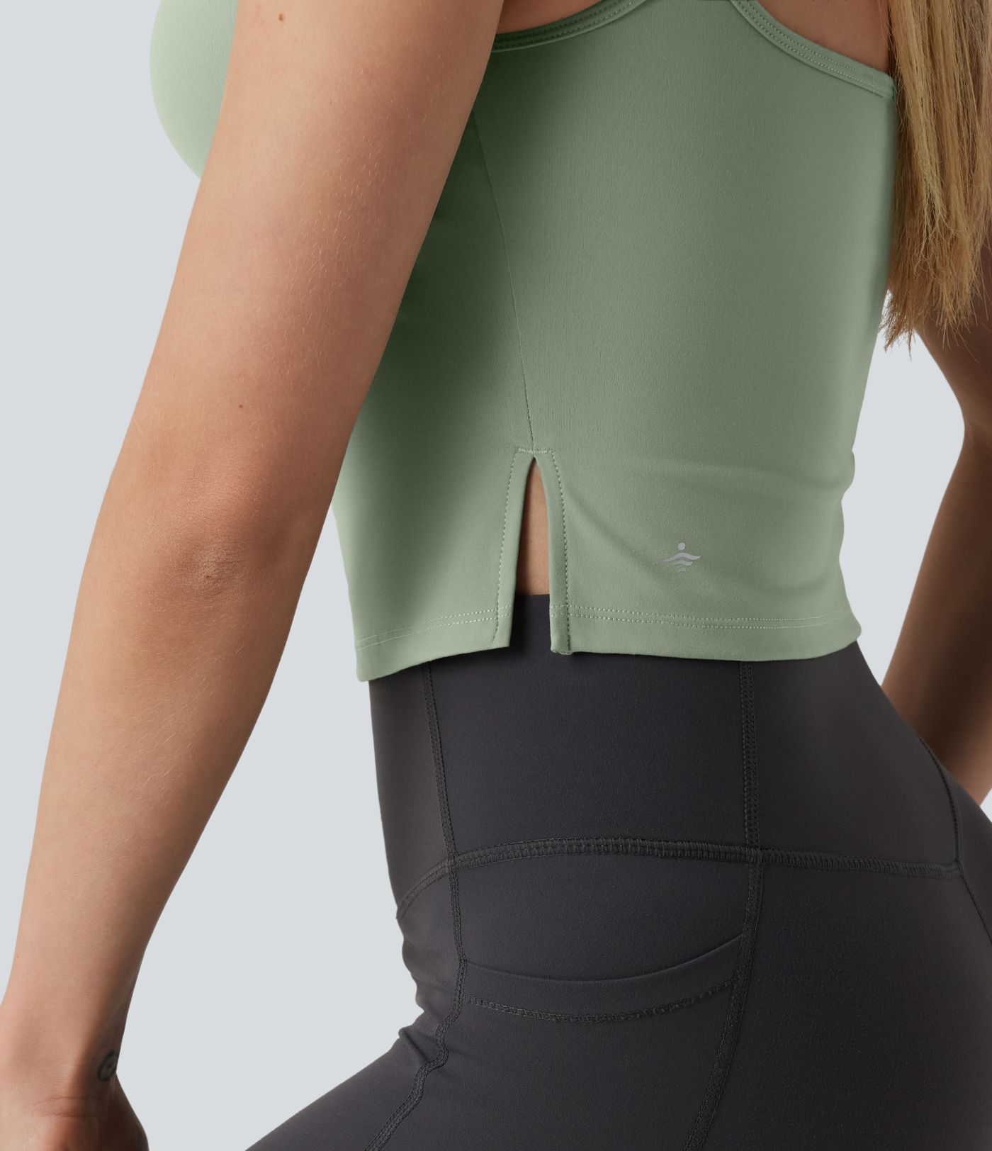 SoftlyZero™ Plush Adjustable Straps Backless Split Hem Yoga Cami Top