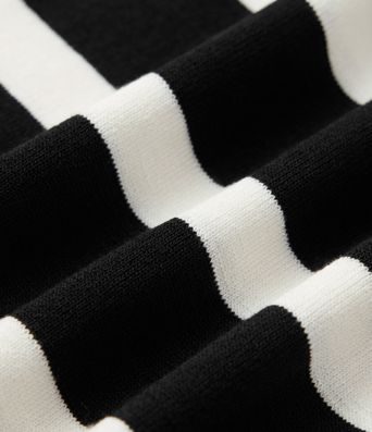 Gilet tailleur col V à rayures color block