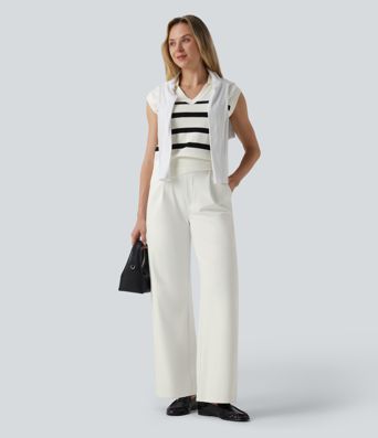 V-neck Color Block Stripes Work Sweater Vest