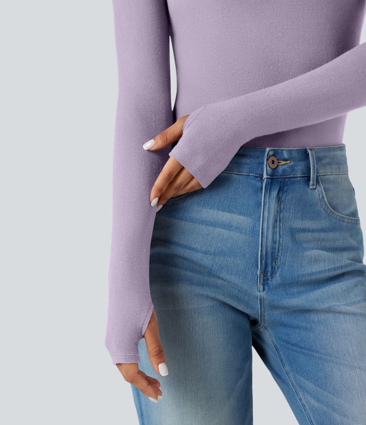 Halara HeatCore Turtleneck Long Sleeve Thumb Hole Casual Warming Top
