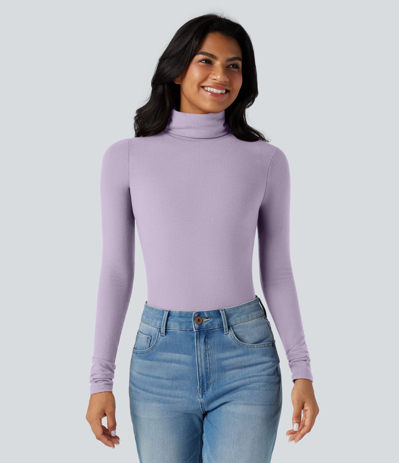 Halara HeatCore Turtleneck Long Sleeve Thumb Hole Casual Warming Top