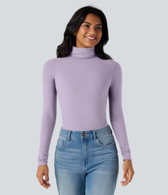 Halara HeatCore Turtleneck Long Sleeve Thumb Hole Casual Warming Top