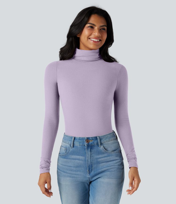 Halara HeatCore Turtleneck Long Sleeve Thumb Hole Casual Warming Top