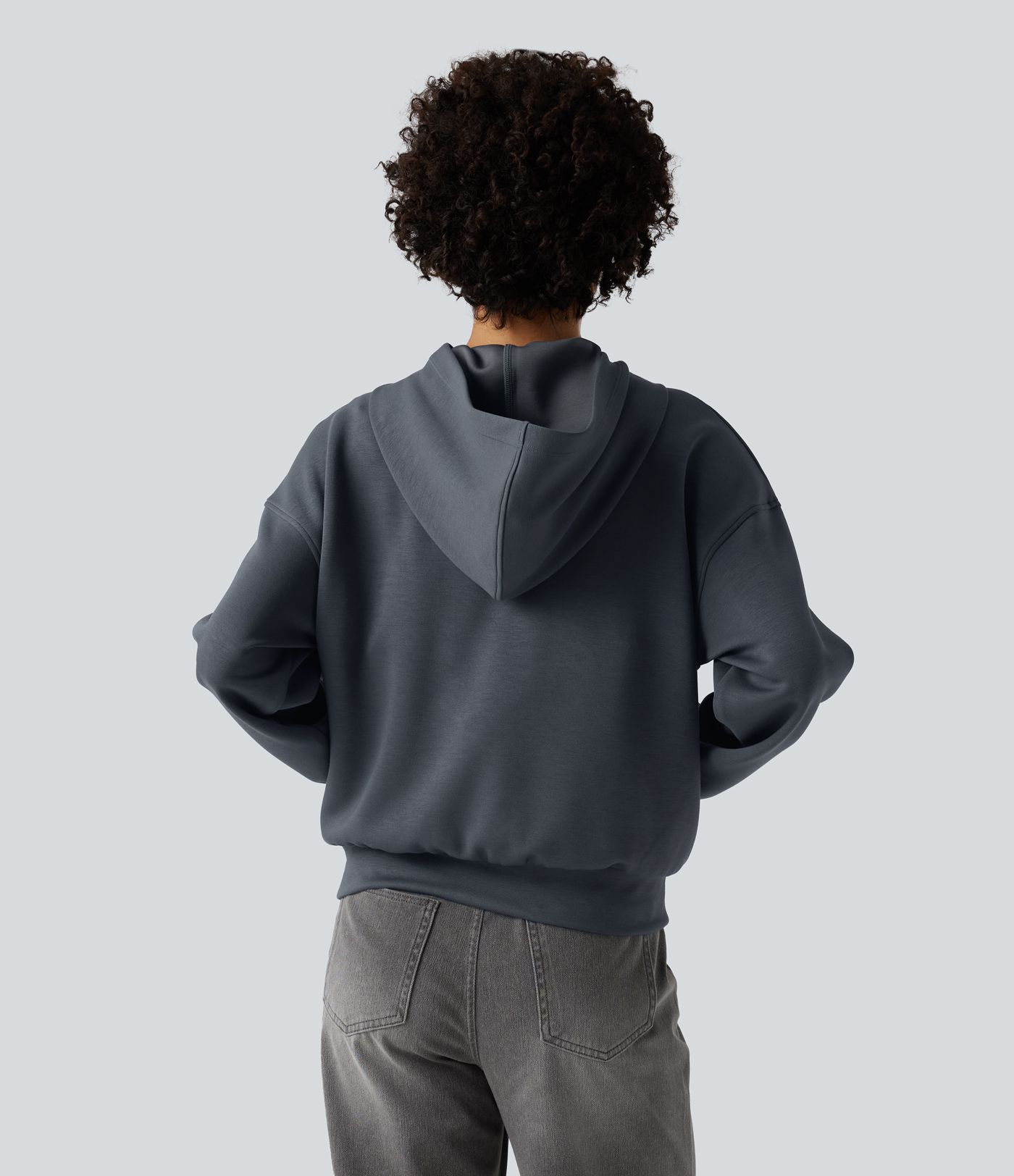 Hooded Half Zipper Casual Sweatshirt with Kangaroo Pocket