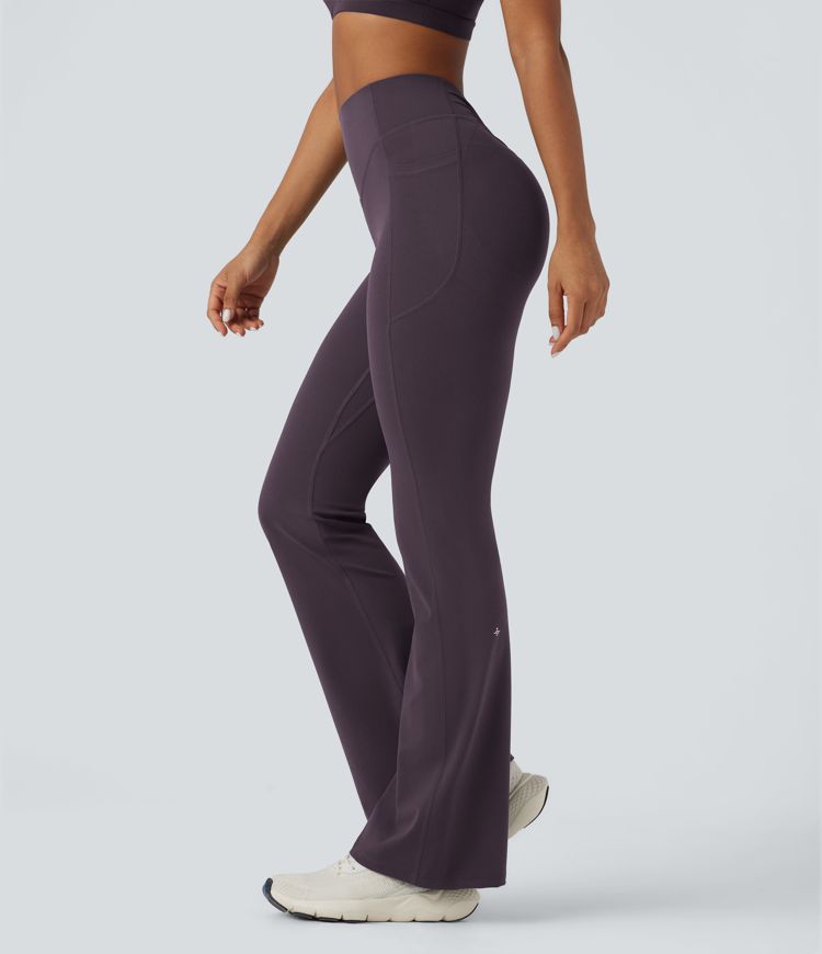 Halara UltraSculpt™ High Waisted Tummy Control Butt Lifting Scrunch Shaping Yoga Bootcut Leggings with Pockets