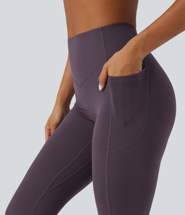 Halara UltraSculpt™ High Waisted Tummy Control Butt Lifting Scrunch Shaping Yoga Bootcut Leggings with Pockets
