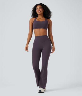 Halara UltraSculpt™ High Waisted Tummy Control Butt Lifting Scrunch Shaping Yoga Bootcut Leggings with Pockets