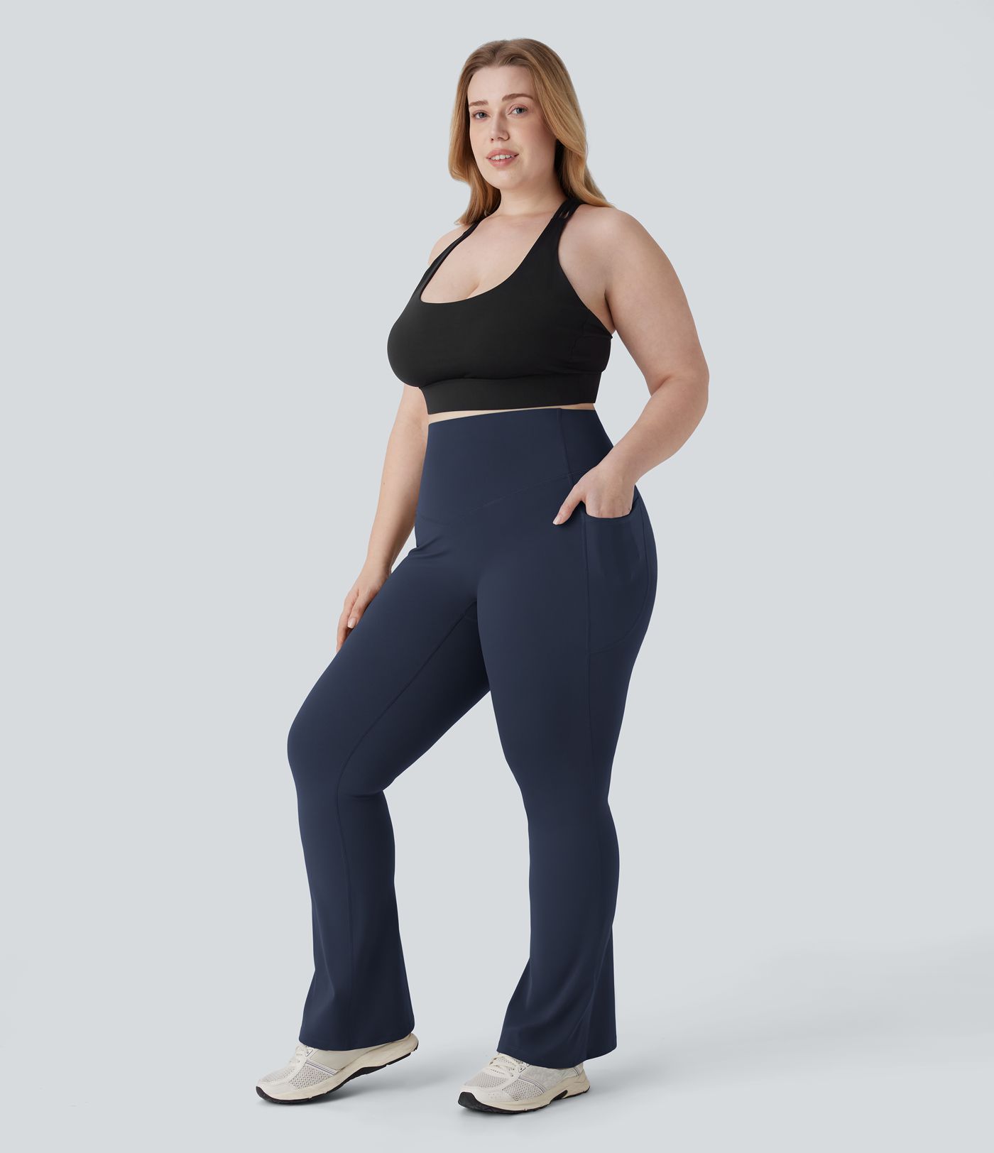 Halara UltraSculpt™ High Waisted Tummy Control Pocket Shaping Yoga Bootcut Plus Size Leggings