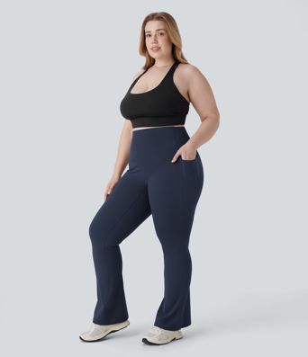 Halara UltraSculpt™ High Waisted Tummy Control Pocket Shaping Yoga Bootcut Plus Size Leggings