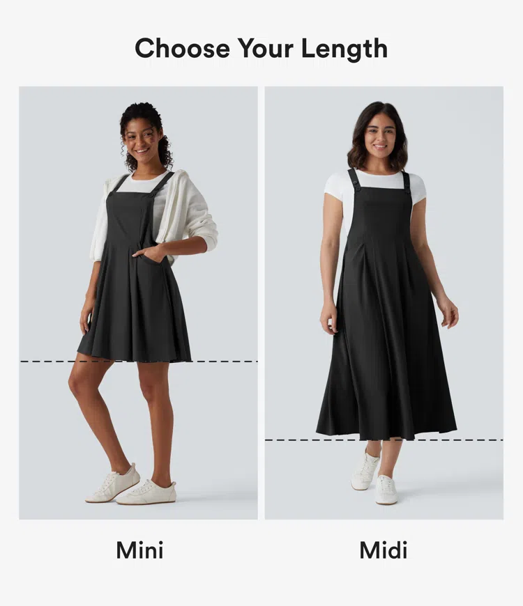 Black Breezeful™ Pockets Flowy Quick Dry Midi Casual Dress / 2