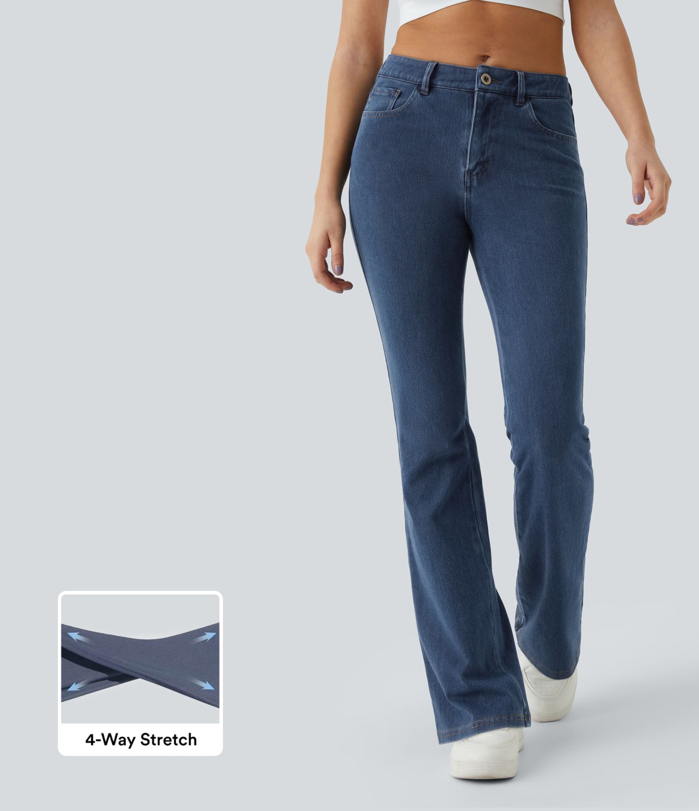 Halara Flex™ Mid Rise Pockets Women Straight Leg Casual Bootcut Denim Jeans