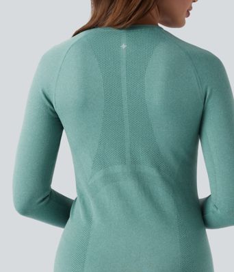 OneForm Seamless Flow Round Neck Raglan Long Sleeve Thumb Holes Yoga Sports Top