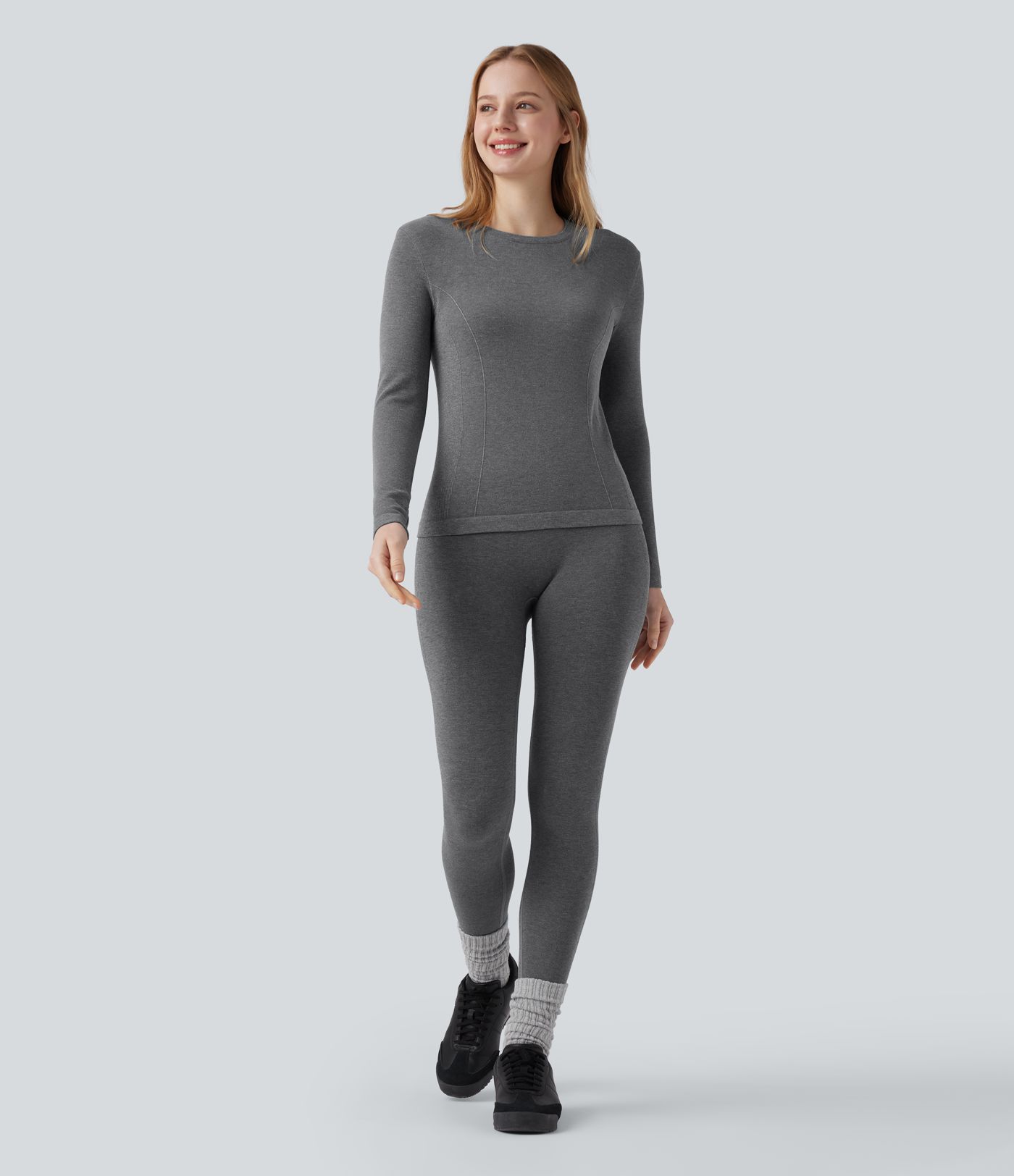 OneForm Seamless Flow Round Neck Long Sleeve Casual Warming Sports Top