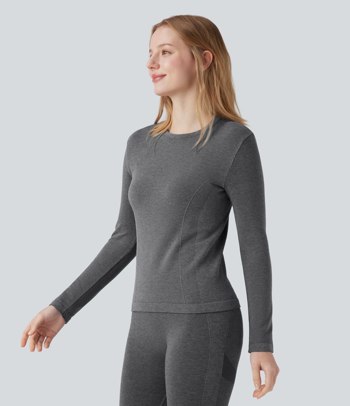 OneForm Seamless Flow Round Neck Long Sleeve Casual Warming Sports Top