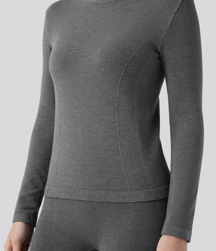 OneForm Seamless Flow Round Neck Long Sleeve Casual Warming Sports Top
