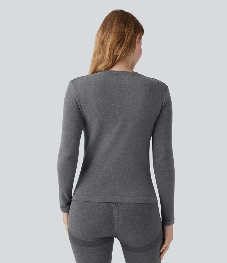 OneForm Seamless Flow Round Neck Long Sleeve Casual Warming Sports Top