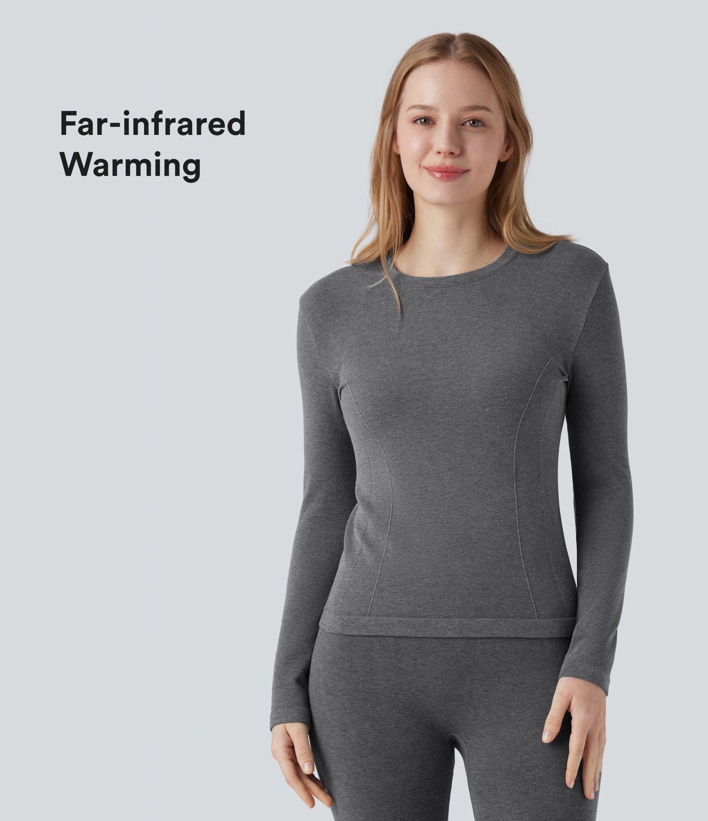 OneForm Seamless Flow Round Neck Long Sleeve Casual Warming Sports Top