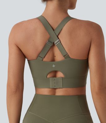 Halara UltraSculpt™ Medium Support Push-Up Crisscross Adjustable Straps Training Sports Bra D-F Cups