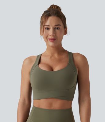 Halara UltraSculpt™ Medium Support Push-Up Crisscross Adjustable Straps Training Sports Bra D-F Cups
