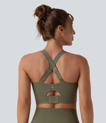Halara UltraSculpt™ Medium Support Push-Up Crisscross Adjustable Straps Training Sports Bra D-F Cups