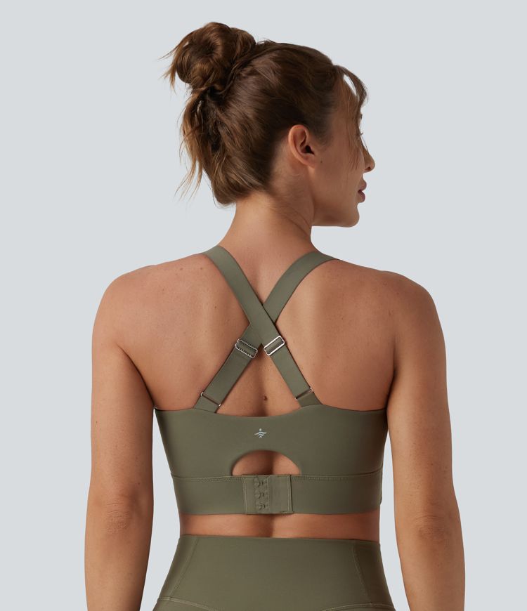 Halara UltraSculpt™ Medium Support Push-Up Crisscross Adjustable Straps Training Sports Bra D-F Cups