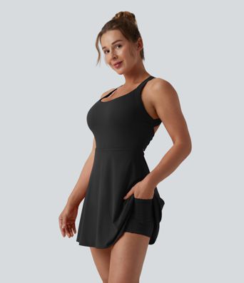 Softlyzero™ Airy - Rückenfreies Sportkleid mit Seitentaschen und Cool-Touch - Easy Peezy Edition, E-G Cups