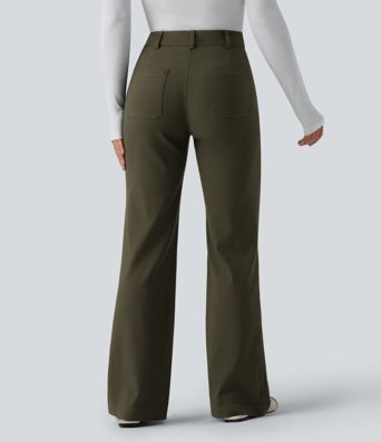 High Waisted Work Flare Trousers with Pockets High Waisted Work Flare Trousers with Pockets