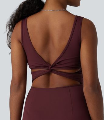 SoftlyZero™ миди рокля с квадратно деколте — въздушна, прилепнала (bodycon) с охлаждащо усещане, UPF50+