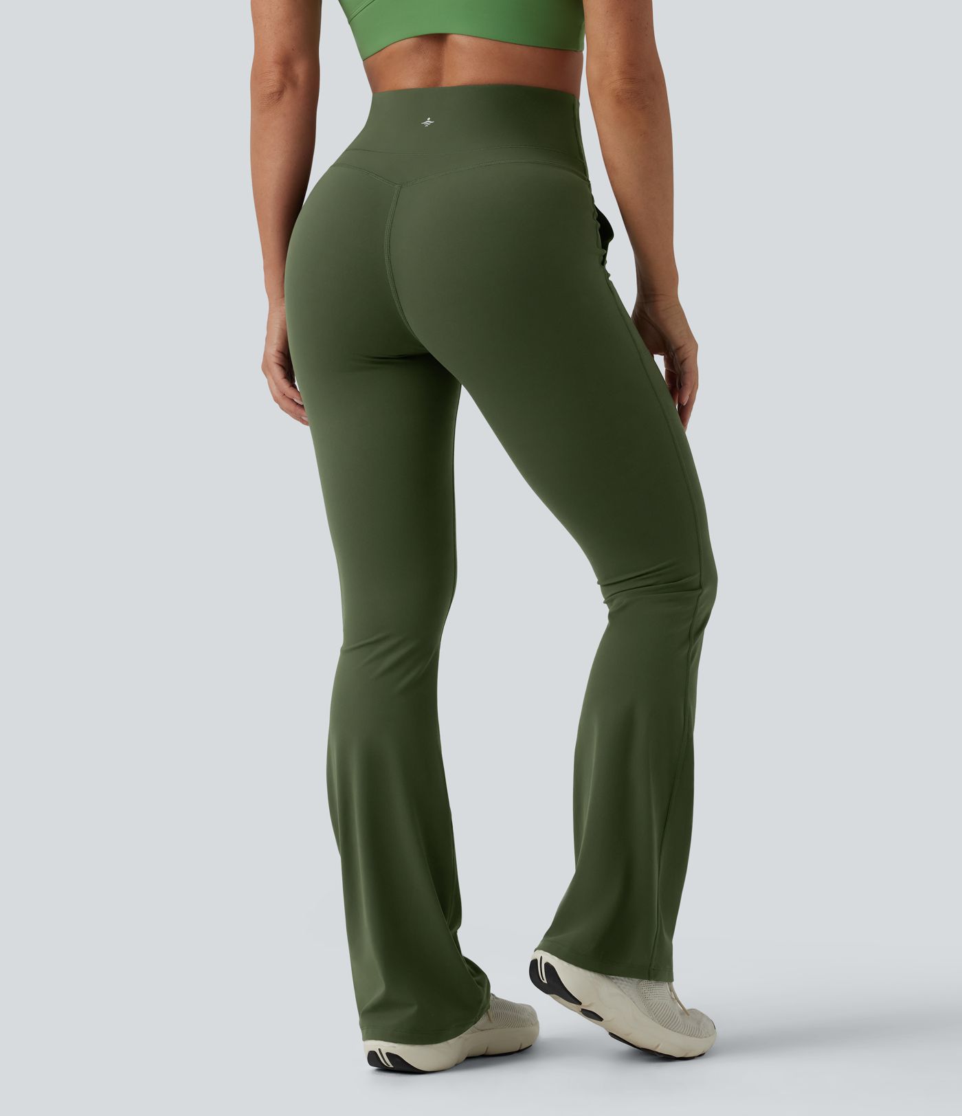 High Waisted Tummy Control Bootcut Yoga Leggings with Pockets