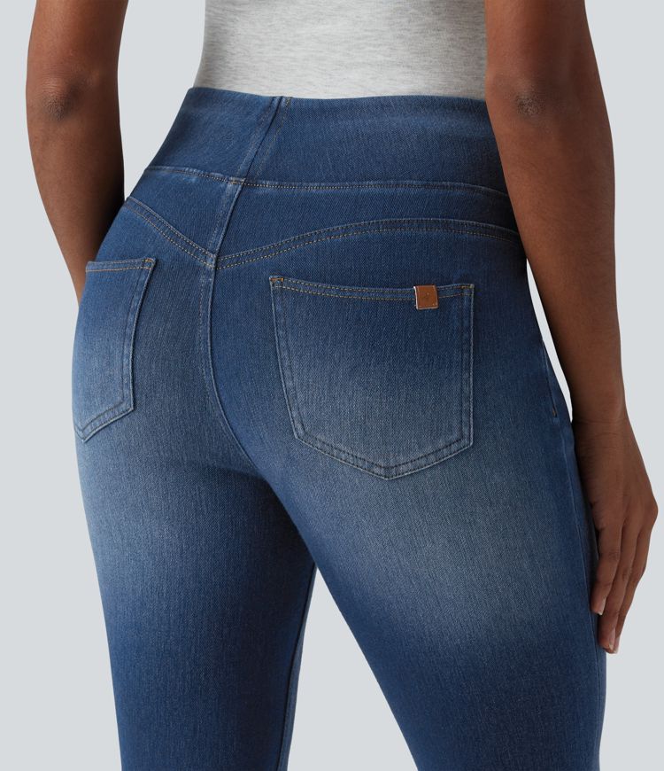 Halara Flex™ High Waisted Rolled Hem Capri Casual Skinny Jeans with Pockets