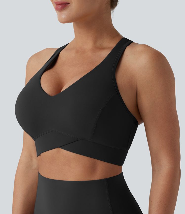 Brassière de sport running Halara UltraSculpt™ maintien léger col V dos nageur bonnets E-G