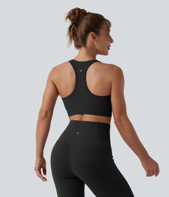 Halara UltraSculpt™ Light Support V Neck Racerback Running Sports Bra D-F Cups