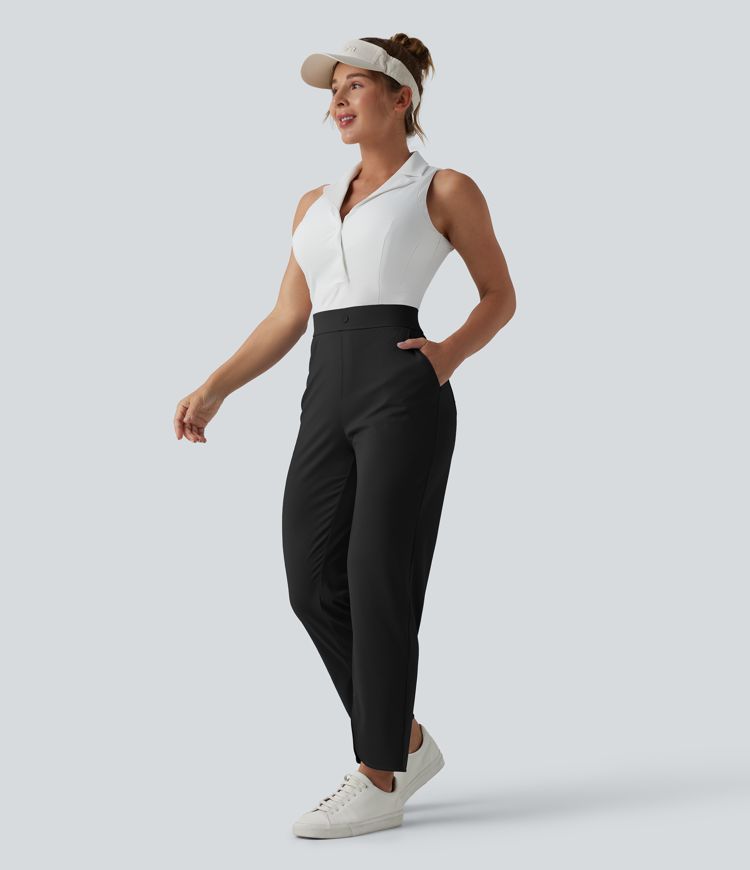 Golfhose mit hohem Bund, mehreren Taschen, Golf-Tee-Tasche und geradem Bein - schnelltrocknend, UPF40+