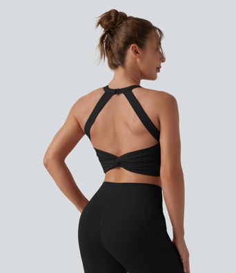 Halara UltraSculpt™ Light Support Push-Up Zipper Cut Out Running Sports Bra D-F Cups