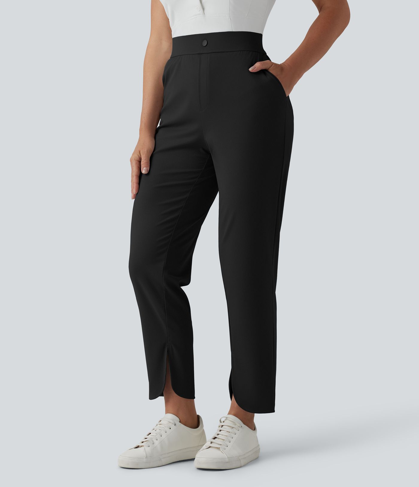 Golfhose mit hohem Bund, mehreren Taschen, Golf-Tee-Tasche und geradem Bein - schnelltrocknend, UPF40+