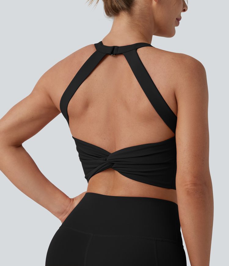 Halara UltraSculpt™ Light Support Push-Up Zipper Cut Out Running Sports Bra D-F Cups