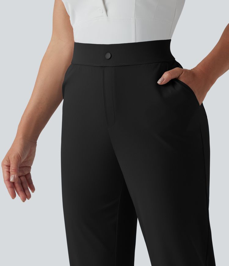 Golfhose mit hohem Bund, mehreren Taschen, Golf-Tee-Tasche und geradem Bein - schnelltrocknend, UPF40+