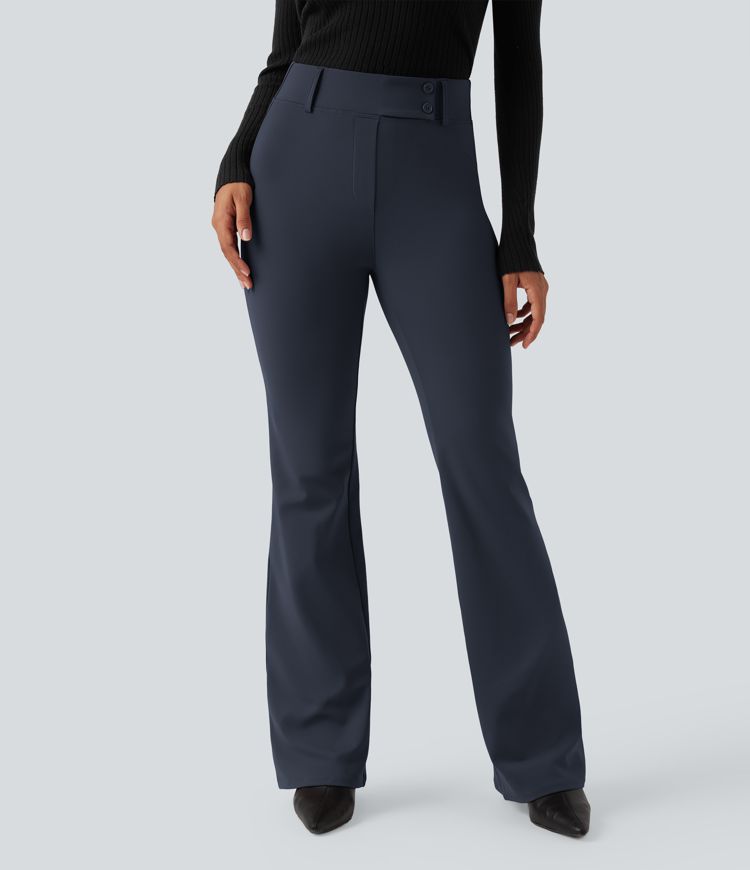 Halara Flex™ DayStretch High Waisted Flared Work Trousers with Pockets