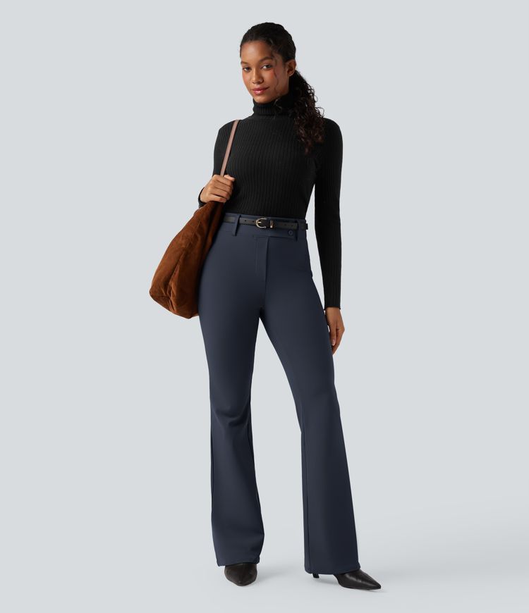 Halara Flex™ DayStretch High Waisted Flared Work Trousers with Pockets