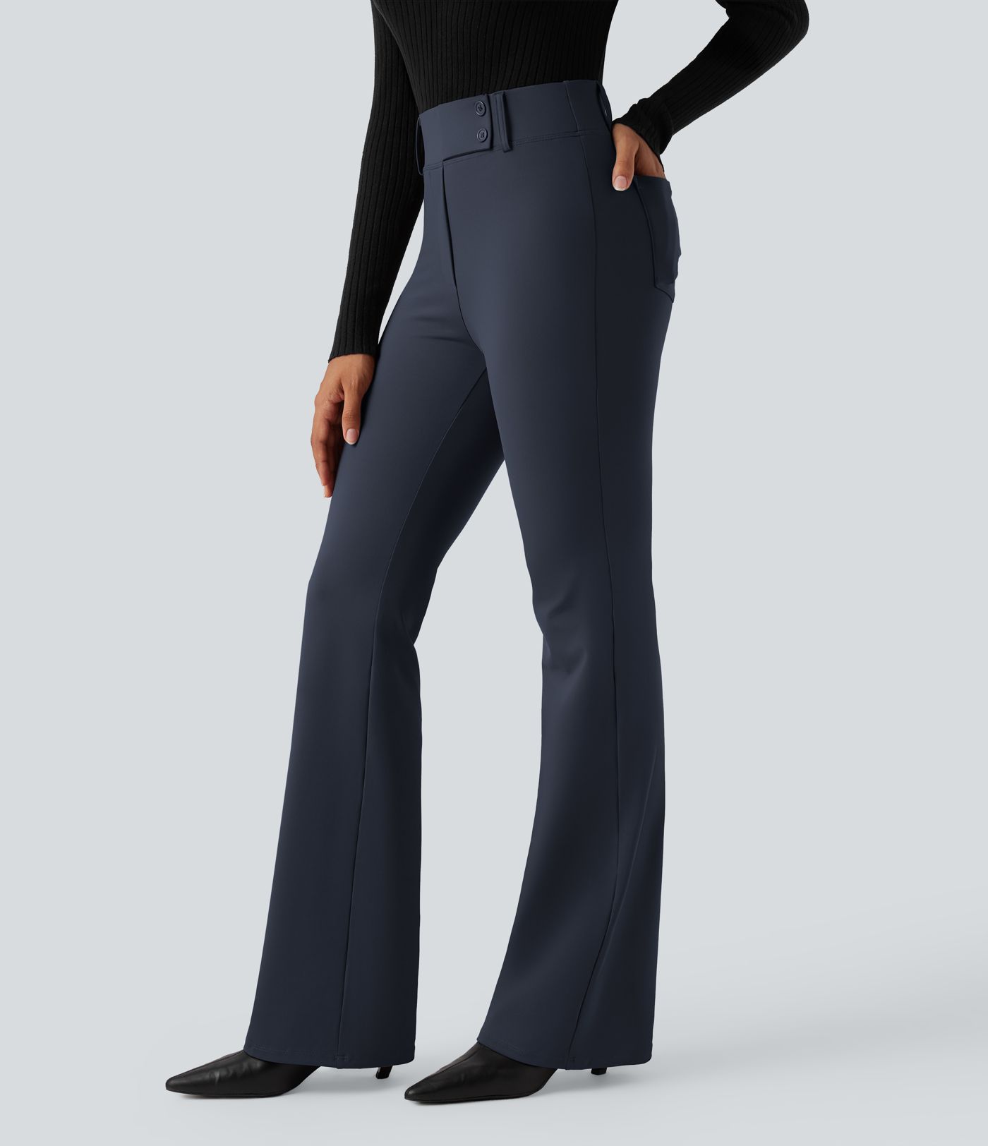 Halara Flex™ DayStretch High Waisted Flared Work Trousers with Pockets
