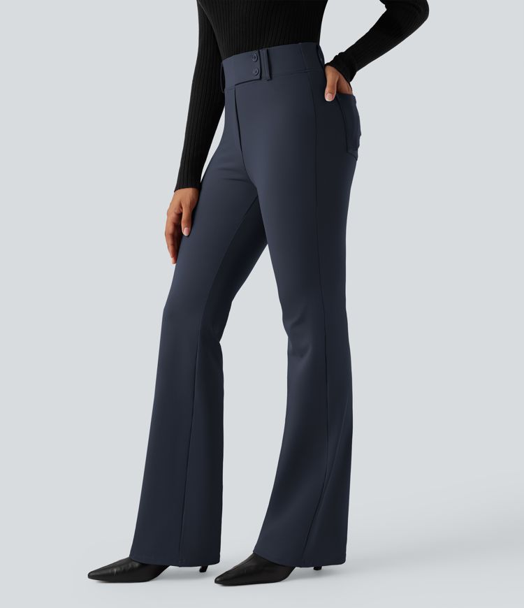 Halara Flex™ DayStretch High Waisted Flared Work Trousers with Pockets