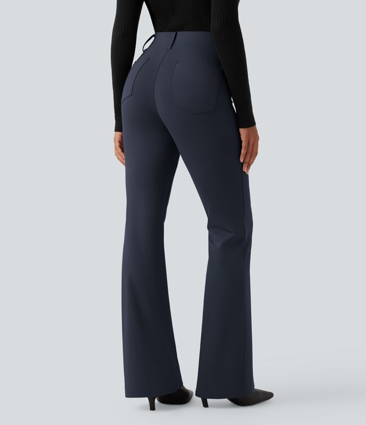 Halara Flex™ DayStretch High Waisted Flared Work Trousers with Pockets